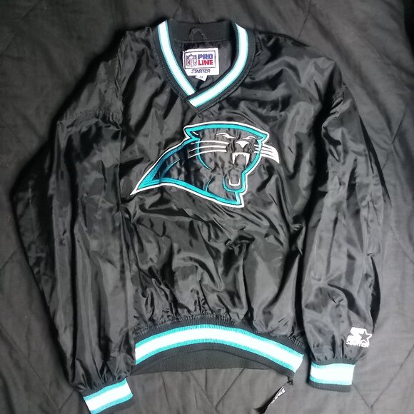 Vintage STARTER Pro Line Carolina Panthers Pullover Windbreaker Jacket - Picture 2 of 6